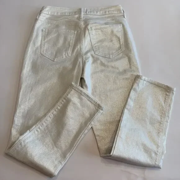 OLD NAVY Women’s High Rise Vintage Slim Silver Shimmer Jeans Size 2 (A0132) NWT - Picture 7 of 10